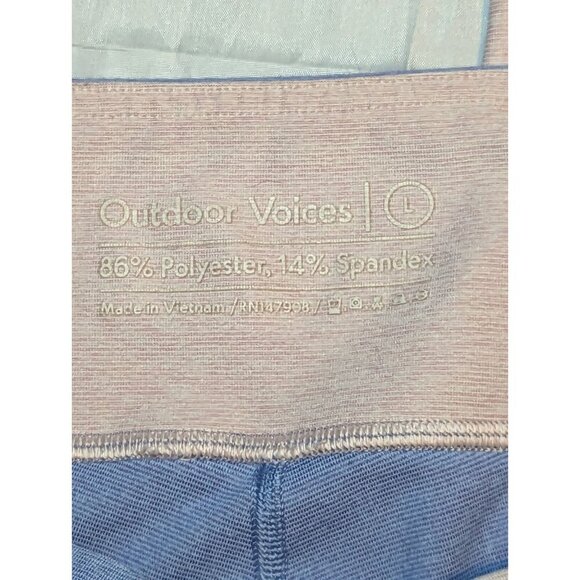 Outdoor Voices Yoga Pant Leggings Size Large Colorblock Blue Purple Pink - Picture 5 of 13